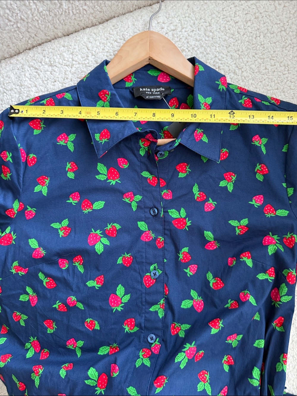 Kate Spade Tossed Strawberry Shirtdress Size XL NWT - Picture 11 of 13